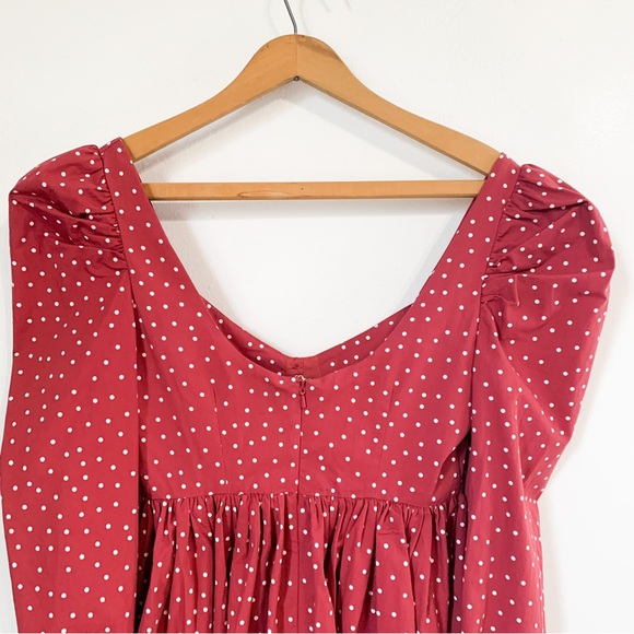 ASOS Design Pink Cotton Polka Dot Babydoll Mini Dress Sz 0 - Picture 10 of 13